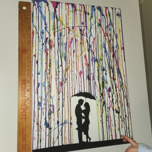 Couples Crayon Art Rain Print - Picture 4 of 5